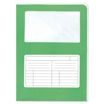 Immagine di Blasetti Cartelline Portadocumenti con Finestra Sintex Cromo VERDE GIADA raccoglitore documenti per ufficio, Formato A4, Confezione 50 pezzi, Carta usomano 120gr, Aperta su due lati