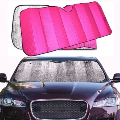 Immagine di LEIVESTE Parasole Auto Parabrezza, per Interno Pieghevole Con Elastici e Ventose, Coprisole Contro i Raggi UV, Parabrezza,Parasole Macchina (Rosso)