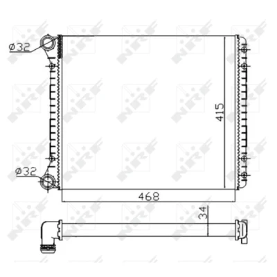 Immagine di NRF 58258A Radiatore motore Alluminio 468 415 34 FULL KIT Alette di raffreddamento montate meccanicamente AUDI: A2
