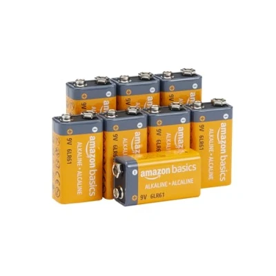 Immagine di Amazon Basics Batterie alcaline per uso quotidiano, Confezione da 8 (9V/6LR61) (l’aspetto potrebbe variare dall’immagine)