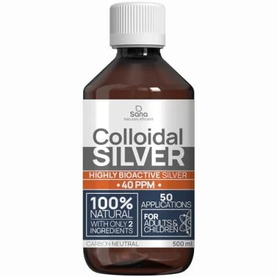 Immagine di Argento colloidale 40 ppm 500 ml acqua d&#039;argento premium più forte di 25 per uomo, cane e gatto carbonio neutro 100% naturale con 2 ingredienti