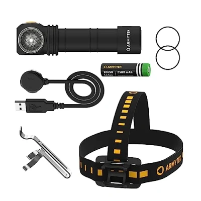 Immagine di torcia frontale Armytek Wizard C2 Pro DE v4 bianco freddo LED ricaricabile USB + batteria 18650