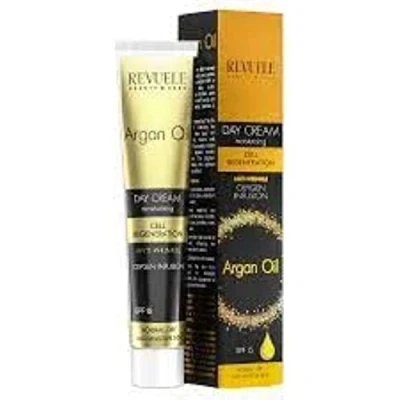 Immagine di Revuele, crema giorno idratante antirughe con olio di argan, SPF15. Rigenerazione cellulare, infusione ossigeno. Ideale per pelli normali, secche e sensibili.