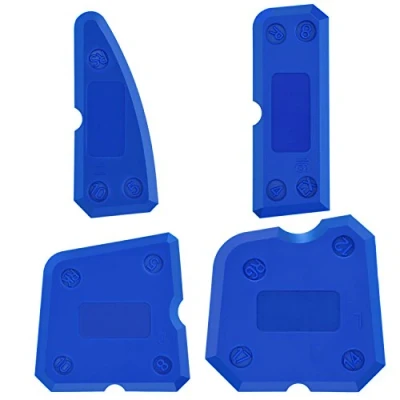 Immagine di 4 Pezzi Set di Strumenti Calafataggio in Silicone Kit Levigatrici Guarnizioni per Malta Sigillatura Finitura (Blu)