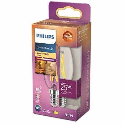 Immagine di Philips Lighting 871951432415200 LED (monocolore) ERP D (A G) E14 Forma di candela 2.5 W = 25 Bianco caldo (Ø x L) 35 mm 97 1 pz.