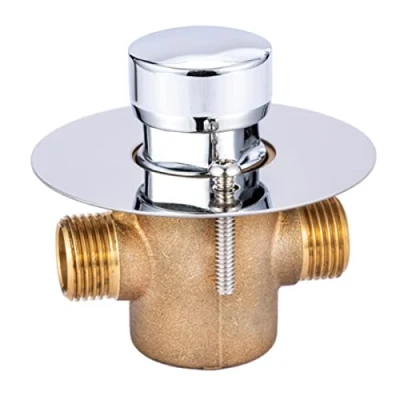 Immagine di GOLDMAN SERVICE Rubinetto a parete temporizzato, pulsante, cromato, con chiusura automatica di breve durate, risparmio idrico, bordo. M 1/2&quot;