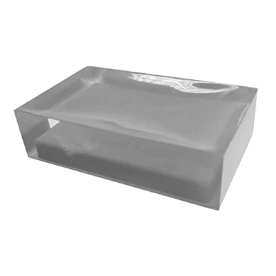 Immagine di Gedy Auckland saponetta, Misure e Peso: 3X11X7 CM &amp; 0,15 kg, Porta Sapone Solido in Resina Trasparente di Alta qualità, Finitura Argento, Design R&amp;S, Fatto a Mano, 2 Anni Garanzia, Unica