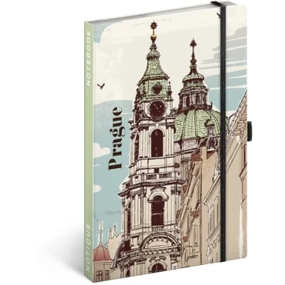 Immagine di NOTIQUE Taccuino a righe con elastico, 13 x 21 cm, circa A5, design copertina rigida, taccuino, diario, per adulti, donne (raga)