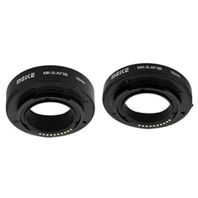 Immagine di Meike S AF3B Tubo di prolunga macro con messa a fuoco automatica (10 mm + 16 mm) per fotocamere mirrorless Sony E Mount FE A7 A7M2 NEX3 MEX5 NEX6 NEX7 A5000 A6000 A6300 A6500 A9