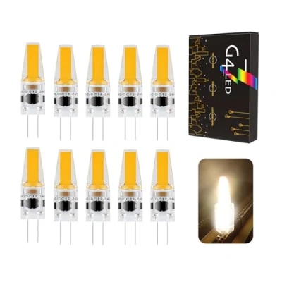 Immagine di G4 lampadine LED, 3W a Bianco Caldo 3000K 270LM, Sostituzione per 30w alogena, AC/DC 12V 24V, Senza sfarfallio dimmerabile, 10pcs