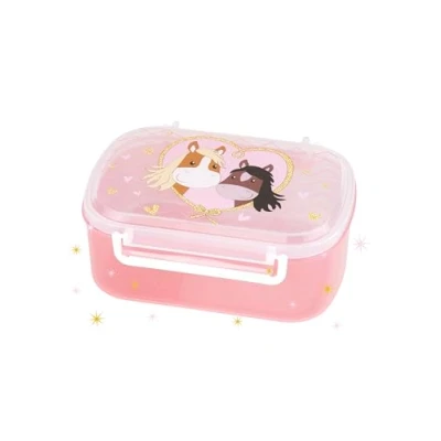 Immagine di Sigikid 25270 contenitore per il pranzo Pony Love, senza BPA, sicuro, leggero, con chiusura a leva, pranzo, la colazione, l&#039;asilo, bambini dai 2 anni in su, colore: Rosa/Pony