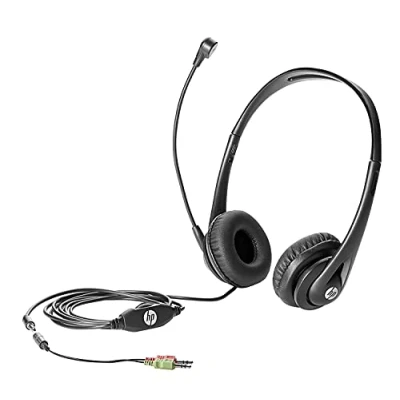 Immagine di HP Business V2 Computer Cuffie Over Ear via cavo Nero Riduzione del rumore microfono regolazione volume, Muto
