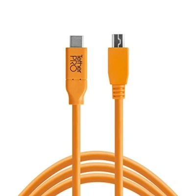 Immagine di Tether Tools Cavo USB 2.0 Spina C®, Mini B 4.60 m Arancione CUC2415 ORG