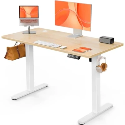 Immagine di ErGear Scrivania Regolabile in Altezza, Ufficio 120 x 60 cm, per Computer con Pannello Intelligente a 4 Memorie, Studio Casa Piano Assemblato