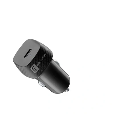 Immagine di Cellularline USB C Car Power 20W Caricabatteria da Auto Adattatore Automatico Prese Accendisigari 12V/24V Protezione Sovraccarichi e Cortocircuiti Nero