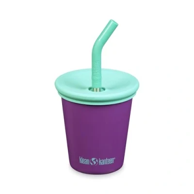 Immagine di Lean Kanteen Kid Cup Tazza in acciaio inox con coperchio a paglia 284 ml Uva scintillante