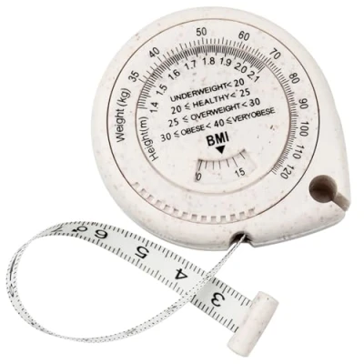 Immagine di Metro per Misurare Corpo,Centimetro Misurazione Corpo 150cm,Nastro Retrattile,Iscrizione Bifacciale,con Calcolo BMI,per Cucito e Girovita,Torace,Fianchi,Braccia