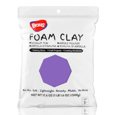 Immagine di BOHS Argilla da Modellare in Schiuma Viola Squishy, Morbida, Asciugatura all&#039;Aria per Progetto Scolastico, Cosplay, Finto Dolce, Forniture Slime 1.1 Lbs/500 Grammi