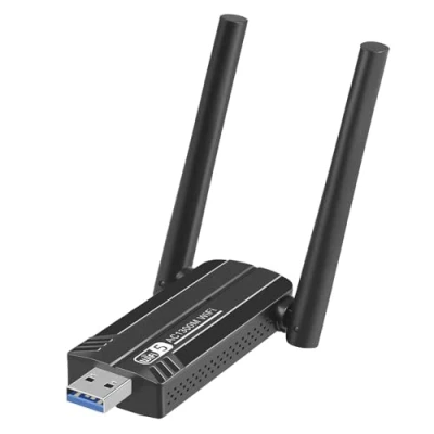 Immagine di Dongle Wifi, gioco a bassa latenza, 1300 Mbps, adattatore WiFi ad alto guadagno, USB 3.0 5dBi Dual Band 2,4 GHz/5 GHz wireless per PC/desktop/tablet/laptop, supporta Windows 11/10/8/7/Vista/XP,