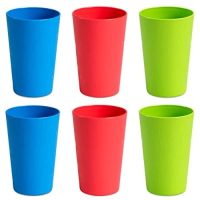 Immagine di Hausfelder Set di 6 bicchieri, bicchieri infrangibili riutilizzabili da campeggio e per bambini, plastica rigida x 275 ml