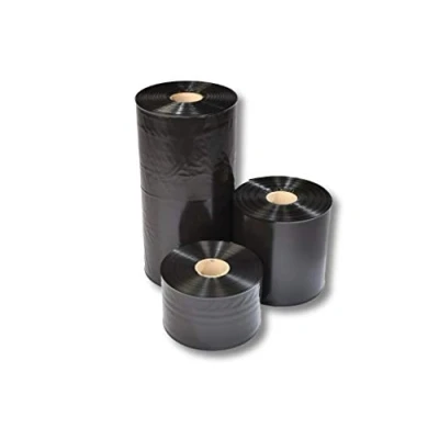 Immagine di 1 rotolo di pellicola per tubo flessibile da 80 mm larghezza x 250 m lunghezza, imballaggio, continuo in plastica, nero saldabile, non trasparente