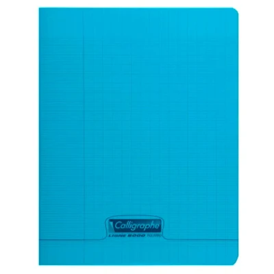 Immagine di Clairefontaine 18122C Quaderno Calligraphe PP pinzato (96 pagine), formato A5+, carta pergamena superfine da 90 g/m², copertina in polipropilene, rigatura Séyès, blu