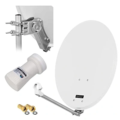 Immagine di HB Digital Impianto satellitare, piastra a specchio in acciaio, full HD, ricezione 4 utenze con sistema DVB S/S2, 60 cm + spina dotazione