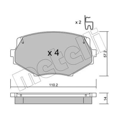 Immagine di METELLI 22 0472 0 Kit pastiglie freno con segnalatore acustico usura MAZDA: MX 5 2, I