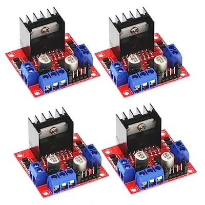 Immagine di 4 pezzi L298N Motor Drive Controller Board Modulo Dual H Ponte DC Passeggino per Arduino