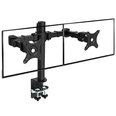 Immagine di Ergosolid Supporto per 2 schermi LCD, LED 10 30 Pollici (Diagonale 25 76 cm) con VESA Max 100 x mm, Fino a kg, Nero