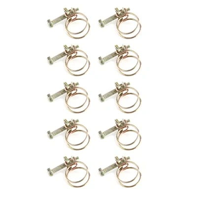 Immagine di Fascette Stringitubo 10 pezzi Filo Doppio Regolabile Flessibile per Acqua Morsetto Tubi (25mm（21 25）)