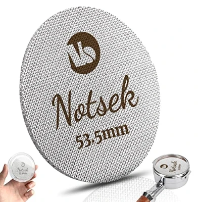 Immagine di NOTSEK schermo a disco da 54 mm, per portafiltro con scatola in acrilico, riutilizzabile, spessore 1,7 150 μm, acciaio inossidabile 316L, filtro caffè, doccia inferiore