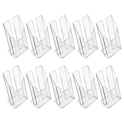 Immagine di HMF 46960 Espositore da Tavolo Porta Brochure in Acrilico 10 Pezzi DIN A6 Verticale Trasparente