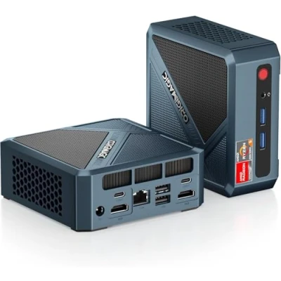 Immagine di origimagic N2 Mini PC, AMD Ryzen 5 6600H Processor (up to 4.5GHz), Windows 11 Pro Computer, 32 GB DDR5 RAM 512 PCIe3.0 SSD, Gaming Desktop PC