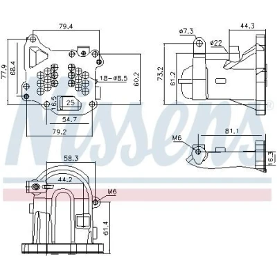 Immagine di NISSENS 989313 Radiatore EGR senza bypass depressione VOLVO: V50, V70 3, V60 I, FORD: C Max 2, PEUGEOT: 308 SW 2