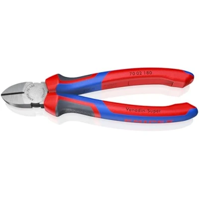 Immagine di Knipex Tronchese Laterale per Meccanica Cromata, Rivestiti in Materiale Bicomponente 180 Mm (Confezione Self Service/Blister) 70 05 Sb