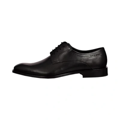 Immagine di bugatti Uomo Scarpa bassa business in pelle, derby con finitura bicolore e sottopiede morbido, Nero, 40 EU