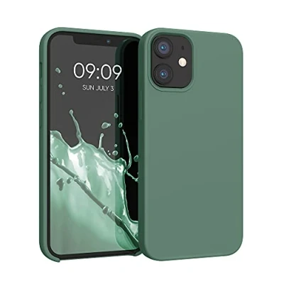 Immagine di kwmobile Cover per Apple iPhone 12 mini Custodia Back Case Smartphone in Silicone TPU Protezione Gommata verde militare