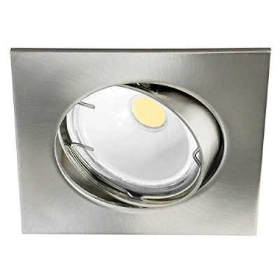 Immagine di Wonderlamp W E000011 Basic Kit di faretto da incasso quadrato, colore nichel, Portalampade incluso: GU10, Alluminio, 8 x 2 cm