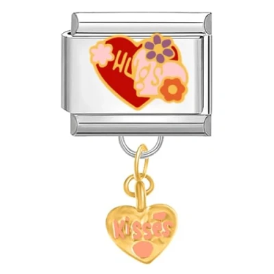 Immagine di Quiges Charm Link in acciaio inox 9mm compatibile con i braccialetti di stile Nomination #775