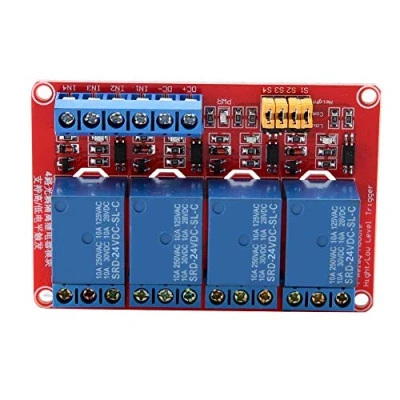 Immagine di Modulo relè a 4 canali 5 V / 12 24 V, scheda optoaccoppiatore Trigger alto e basso per (24V)