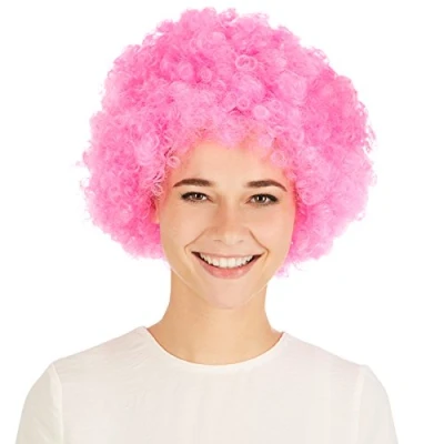 Immagine di TecTake dressforfun Parrucca Clown Afro Spiritoso Look Fantastici Ricci ed Effetto Crespo Disponibile in Diversi Colori (Rosa No. 300717)