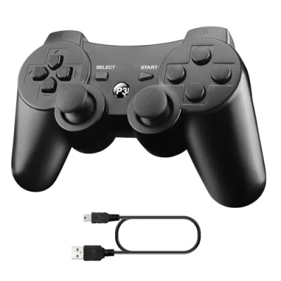 Immagine di Diswoe Controller per PS3, Bluetooth PS3 Wireless Senza Fili con Doppia Vibrazione Ricaricabile Gamepad Joystick