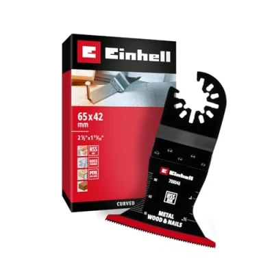 Immagine di Original Einhell lama per sega a immersione in bimetallo metallo e legno (larghezza 65 mm, profondità 42 finitura PTFE, dentatura metallo, taglio curvo, cambio rapido)