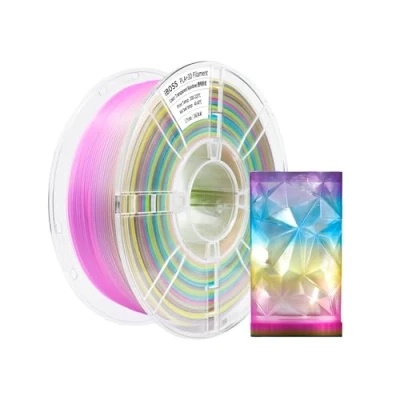 Immagine di iBOSS PLA Plus (PLA+), filamento per stampante 3D, 1,75 mm, precisione di misurazione +/ 0,02 bobina da 1 kg (2,2 LBS), stampa arcobaleno trasparente