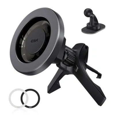 Immagine di ESR HaloLock Supporto Magnetico per Telefono da Auto, auto magsafe, Compatibile con iPhone 15/15 Plus/15 Pro/15 Pro Max e serie 14/13/12, Non supporta la ricarica, Nero