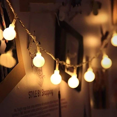Immagine di JZK 5 Metri stringa luci LED batteria ghirlanda luminosa palline lucine decorative catene luminose esterni interni per giardino matrimonio compleanno festa albero Natale, bianco caldo