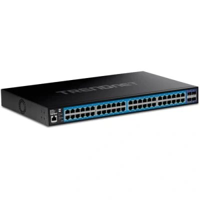 Immagine di TRENDnet switch Web Smart Gigabit a 52 porte con SFP+ 10G, TEG 3524S, 48 Gigabit, 4 x 10 SFP+, Ethernet di rete, protezione vita, nero