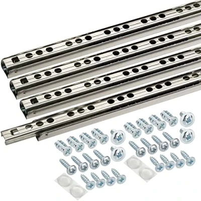 Immagine di SOTECH 4 pezzi (2 paia) Guide per cassetti 406 mm 17 Sistema di ad estrazione parziale