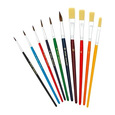Immagine di TSI 49110 Set di pennelli da 10 pezzi (pennello per capelli, misura 1,2,4,6,8,10, 12)